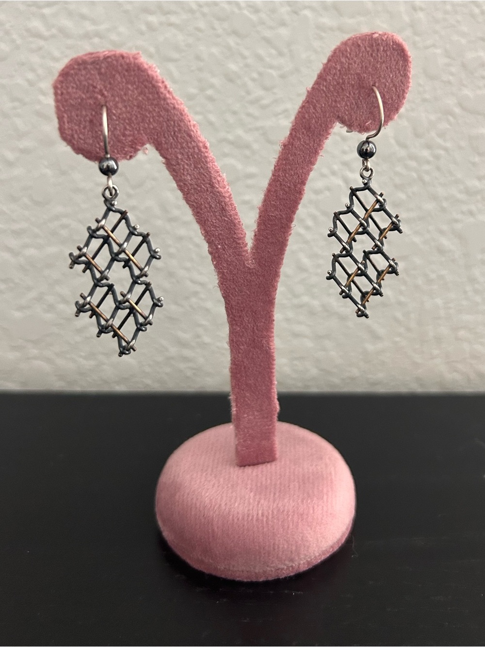Funky Handmade Cage Drop Earrings Dual Silver-tone finish Steampunk Vintage - Picture 4 of 7